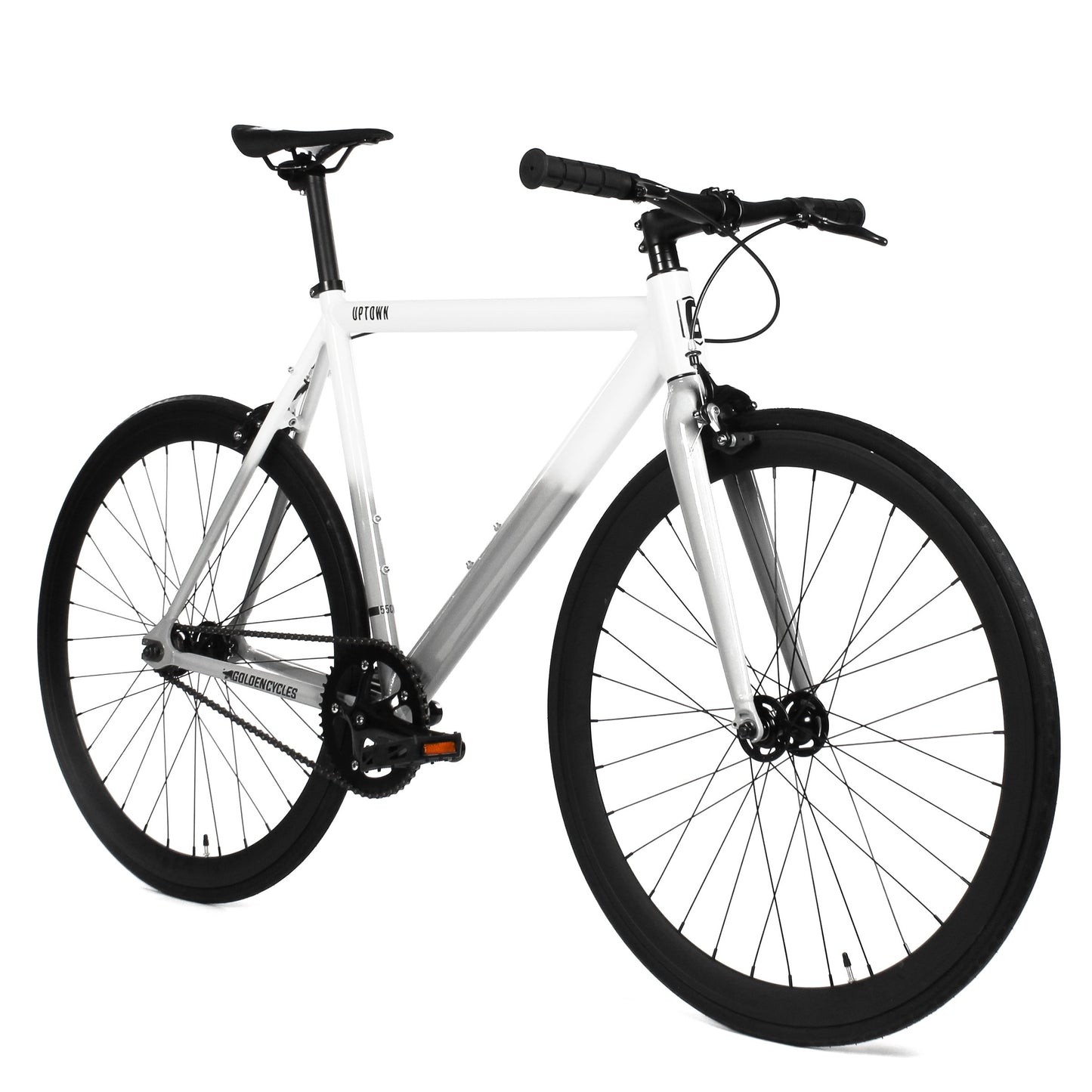 Golden Cycles - Uptown - White Grey | Single Speed Road Bike | Single Speed Cycle | Fixed Gear Bike | Fixie Bike | Affordable Cycle | Track Bike | Golden Cycles | Bike Lover USA