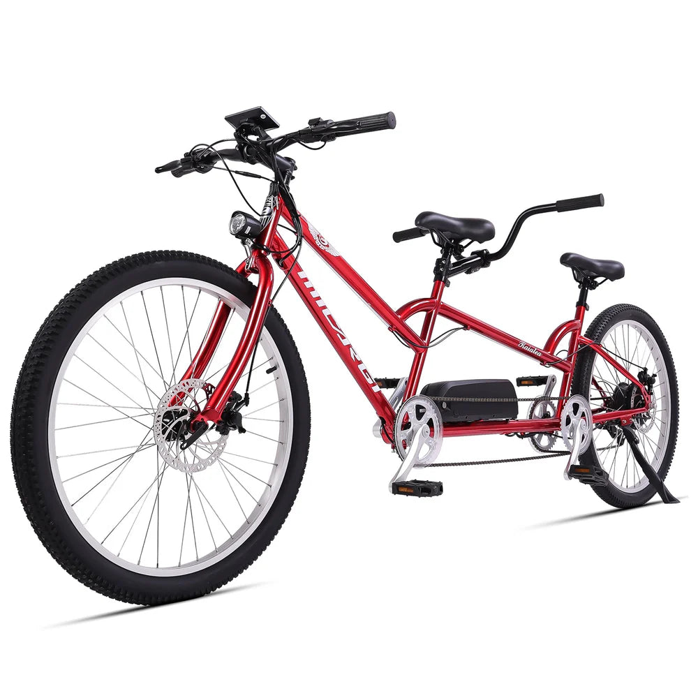 Tracer Raiatea 500W Tandem Electric Bicycle, Up to 25 MPH Top Speed, 48V 17.5Ah Battery, 30–50 Mile Range, 26” Tires, 7-Speed