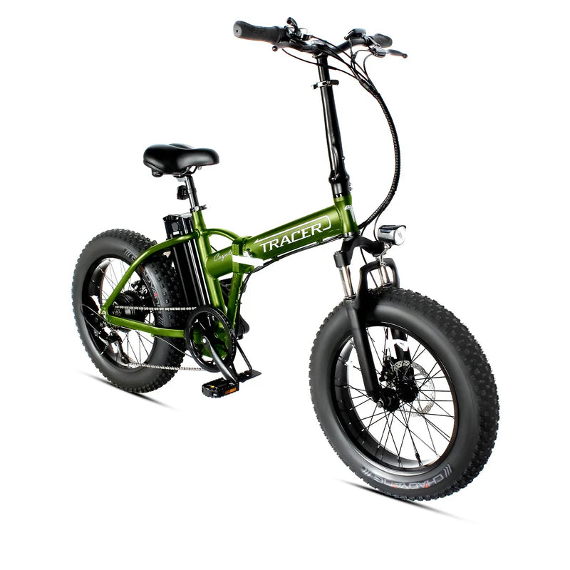 Tracer Coyote 500W Folding Electric Bike, 25 MPH Top Speed, 48V 13Ah Battery, 20×4” Fat Tires, Shimano 7-Speed