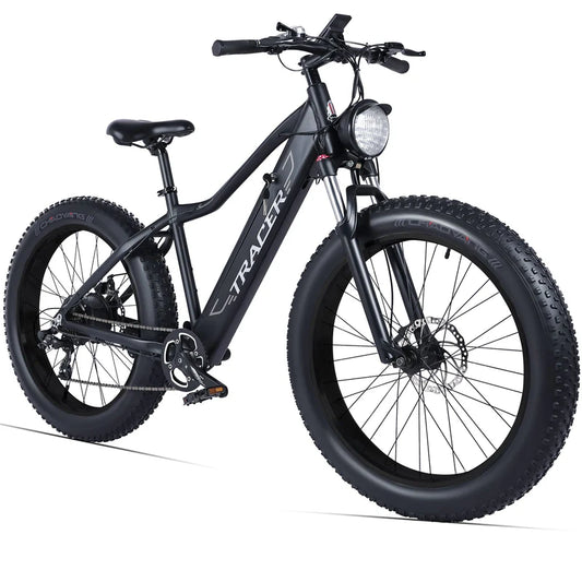 Tracer Tacoma 800W 26" Electric Mountain Fat Tire E-Bike, Up to 22 MPH Top Speed, 48V 12.8Ah Battery, 30–55 Mile Range, 26×4.0 Tires, 7-Speed