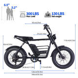 Tracer Verge 20" 800W Fat Tire E-Bike, Up to 28 MPH Top Speed, 48V 17.5Ah Battery, 55–65 Mile Range, 20×4.0 Tires, Shimano 7-Speed