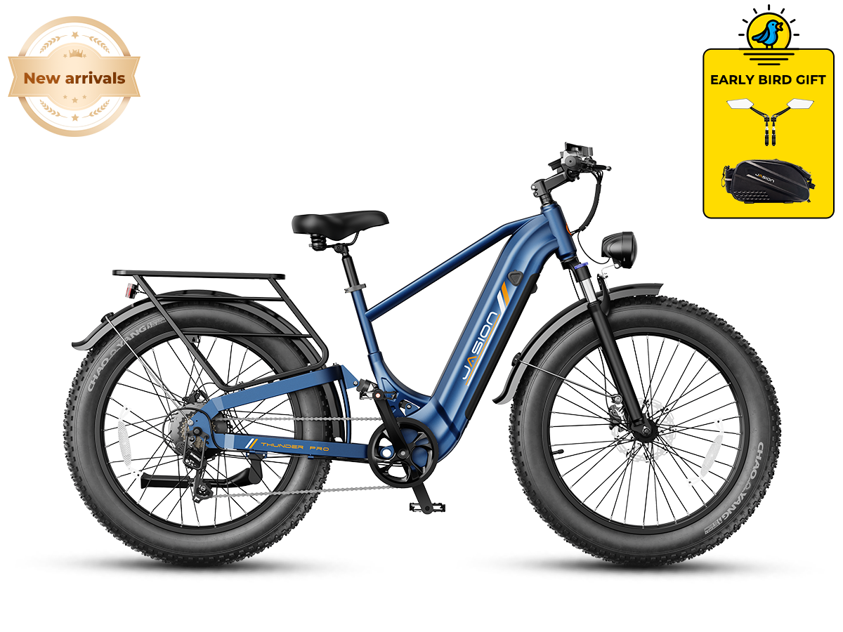 Jasion Thunder Pro Electric Fat Tire Bike – 2000W Peak, 35 MPH, 52V 20Ah Battery, 90-Mile Range
