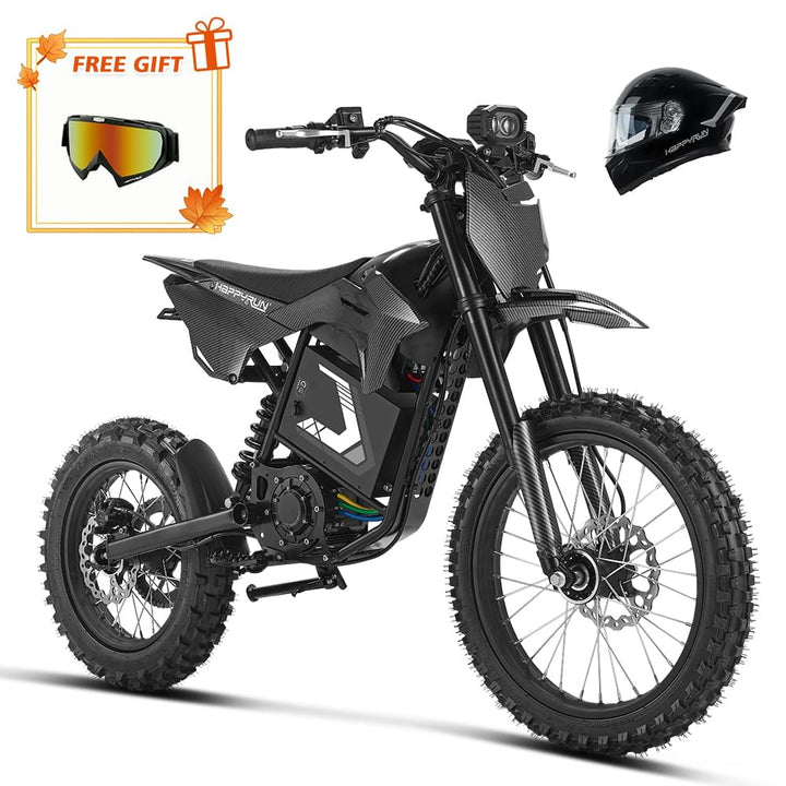 HappyRun F18 2.0 Electric Dirt Bike – 6000W, 46 MPH, 60V 27Ah Battery, 60-Mile Range