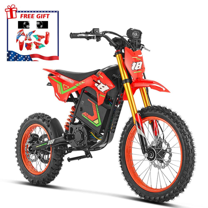 HappyRun F18 2.0 Electric Dirt Bike – 6000W Peak, Max Speed -  46 MPH