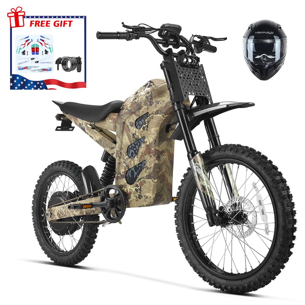 HappyRun G300 Pro Electric Dirt Bike – 6500W Peak, Max Speed - 50 MPH