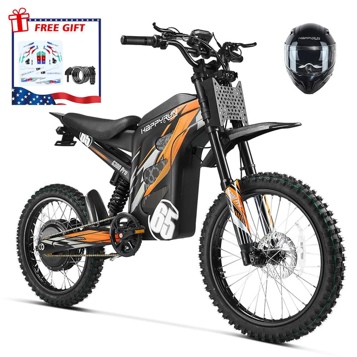 HappyRun G300 Pro Electric Dirt Bike – 6500W Peak, Max Speed - 50 MPH