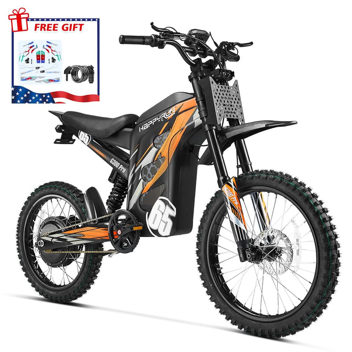 HappyRun G300 Pro Electric Dirt Bike – 6500W Peak, Max Speed - 50 MPH