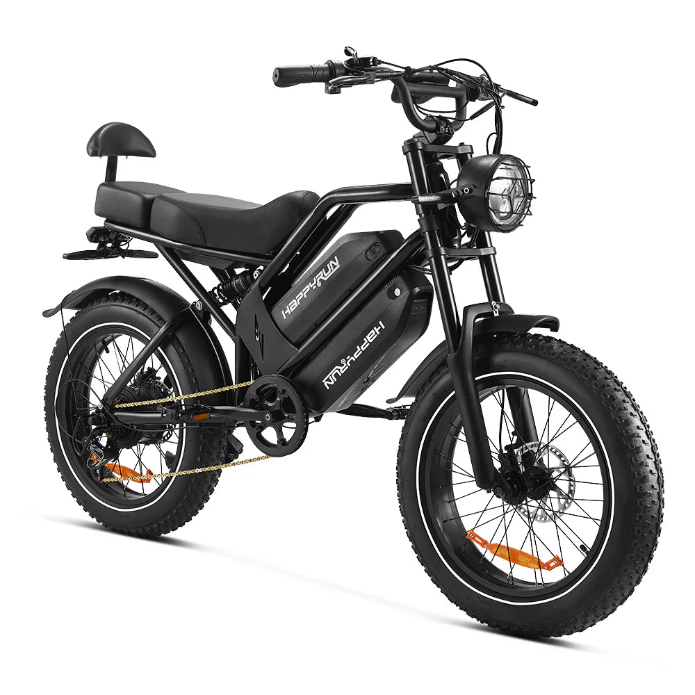 HappyRun G70 Dual-Battery Electric Cargo Bike 1000W Motor 28 mph 48V 30Ah Battery