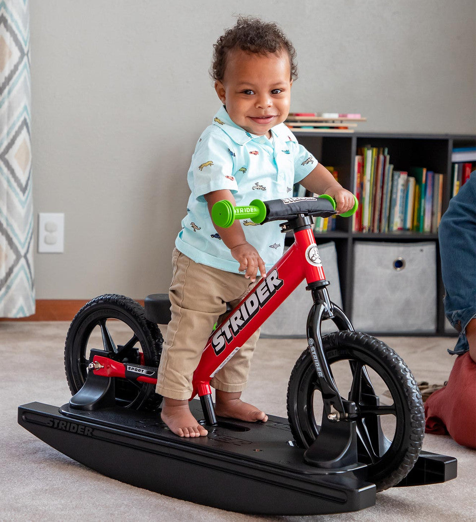 Strider Sport 2-in-1 Rocking Bike – Balance Training Rocking Base + Strider 12 Sport Bike