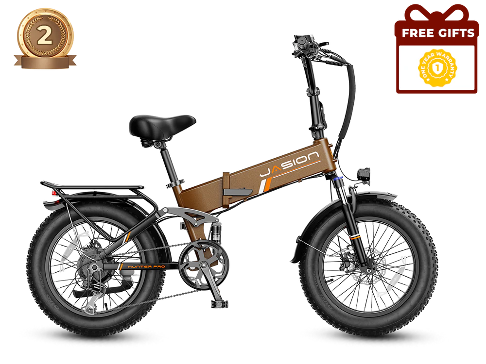 Jasion Hunter Pro Folding Electric Bike 1000W Motor 28 mph 48V 15Ah Battery