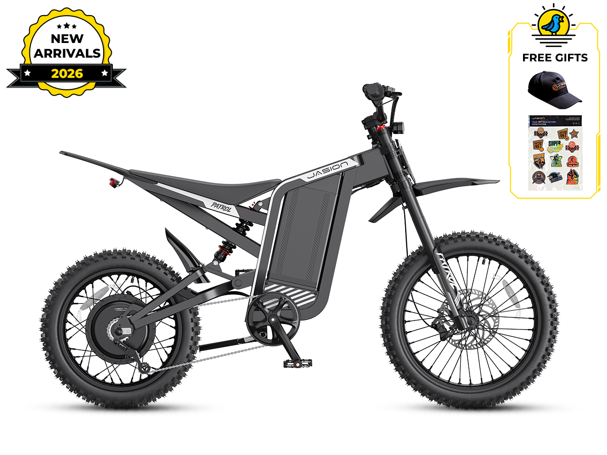 Jasion Patrol 52 Electric Dirt Bike – 4000W, 40 MPH, 52V 30Ah Battery, 50-Mile Range