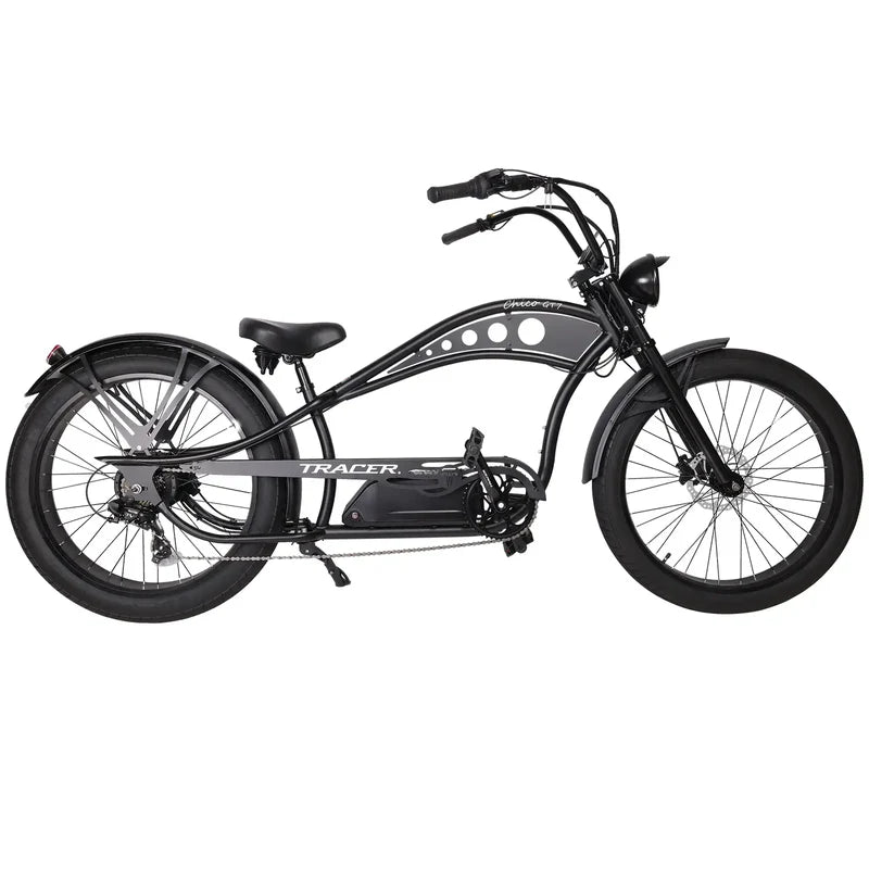 Tracer Chico GT7 750W Stretch Cruiser E-Bike, 48V 20Ah Battery, 50 Mile Range, 26” Fat Tires, Shimano 7-Speed