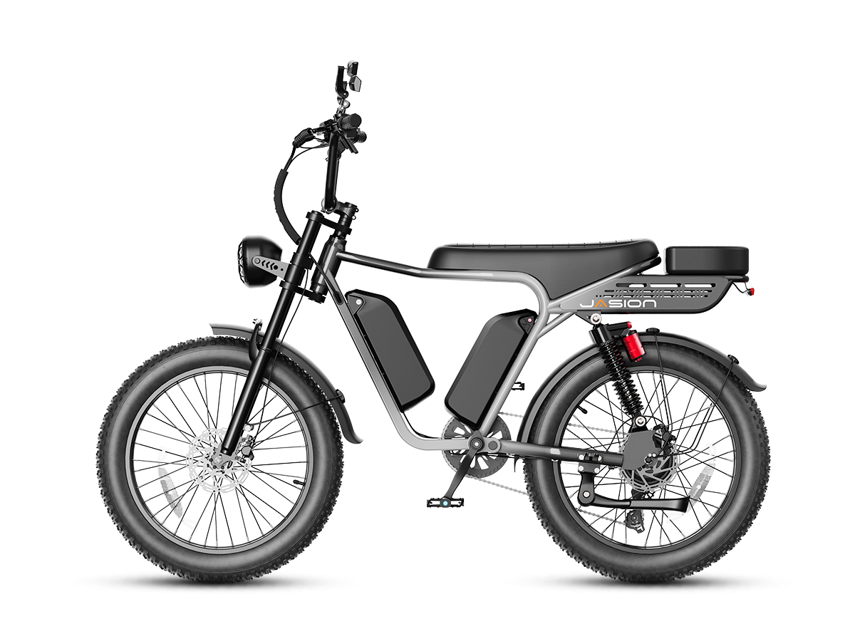 Jasion RetroVolt Max Moped-Style Electric Bike – 2000W, 35+ MPH, 52V 40Ah Dual Battery, 150-Mile Range