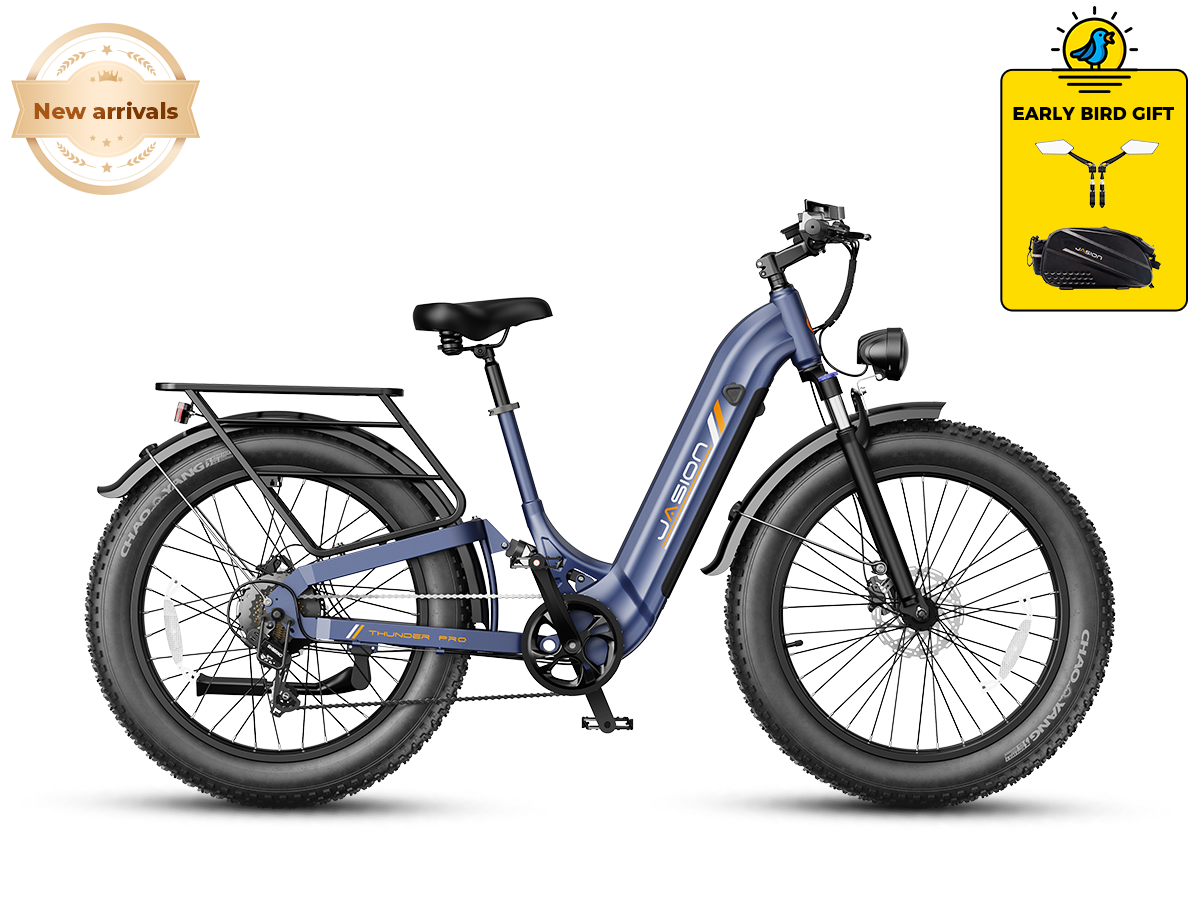 Jasion Thunder Pro ST Electric Fat Tire Bike – 2000W, 35 MPH, 52V 20Ah Battery, 90-Mile Range