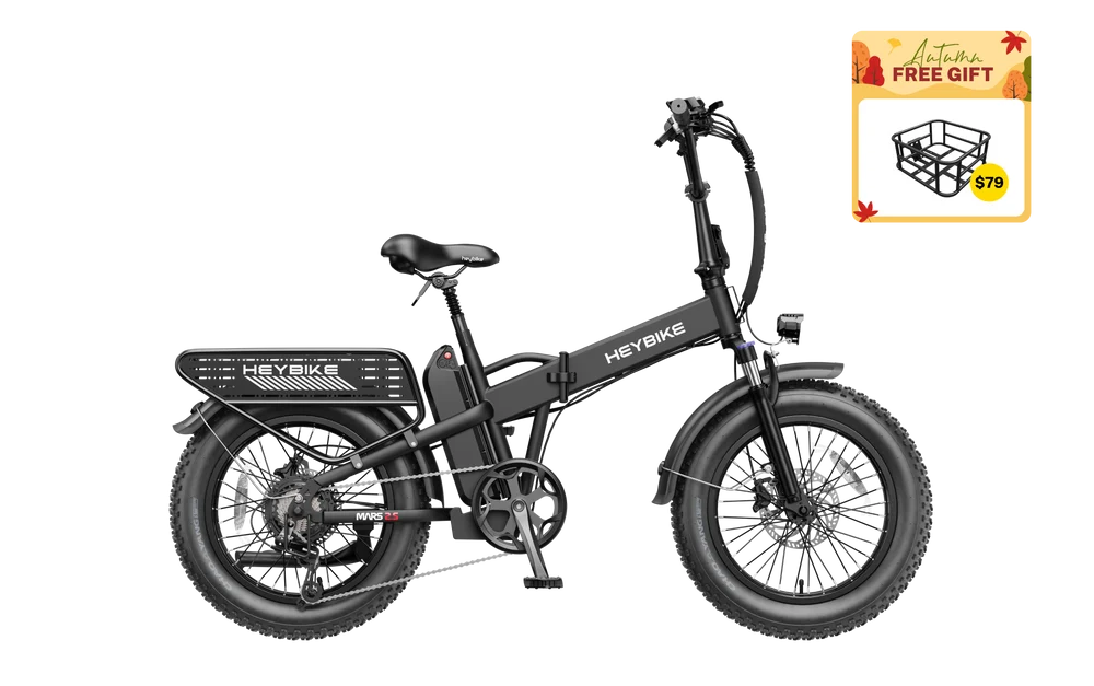 Heybike Mars 2.5 Folding Fat Tire Electric Bike – 750W, 28 MPH, 45-Mile Range