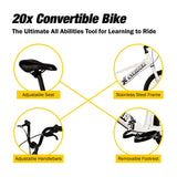 Strider 20x Sport Convertible Balance Bike – 20-Inch Wheels, Steel Frame, Ages 8 to Adult