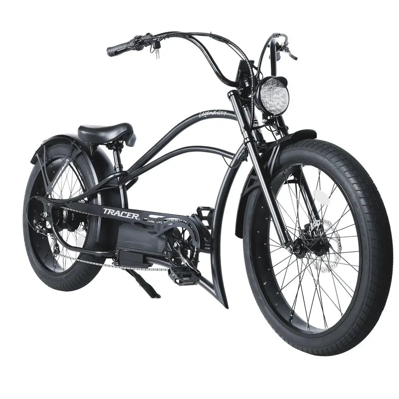 Tracer Legend GT7 1000W Stretch Cruiser Chopper E-Bike, 48V 20Ah Battery, 55–65 Mile Range, 26” Fat Tires, Shimano 7-Speed