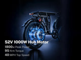 Heybike Saturn Electric Bike – 1000W Motor, 28 MPH, Single or Dual Battery