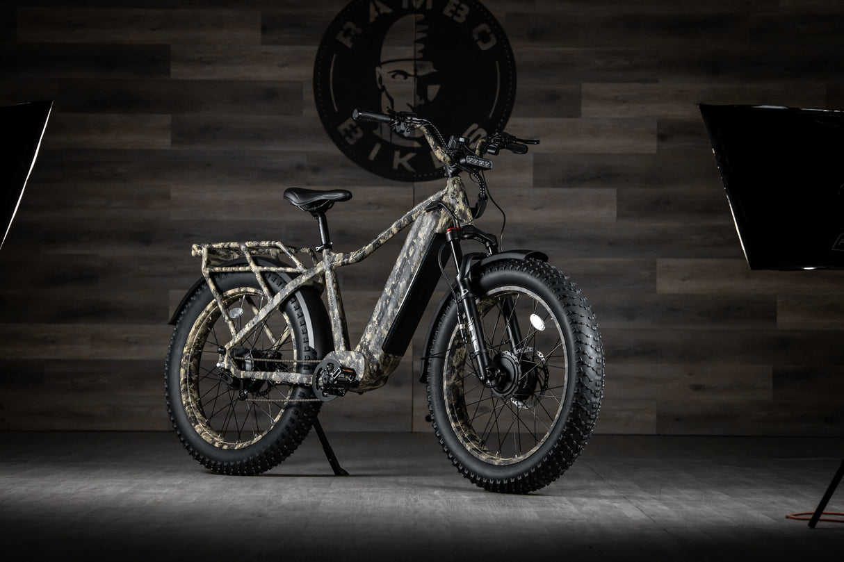 Rambo Megatron 4.0 All-Wheel Drive Up to 36 MPH Dual 1000W 48V 20Ah Electric Hunting Bike