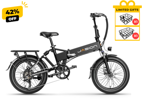 Jasion EB7 2.0 Road Trip Folding Electric Bike 850W Motor 28 mph 48V 10Ah Battery