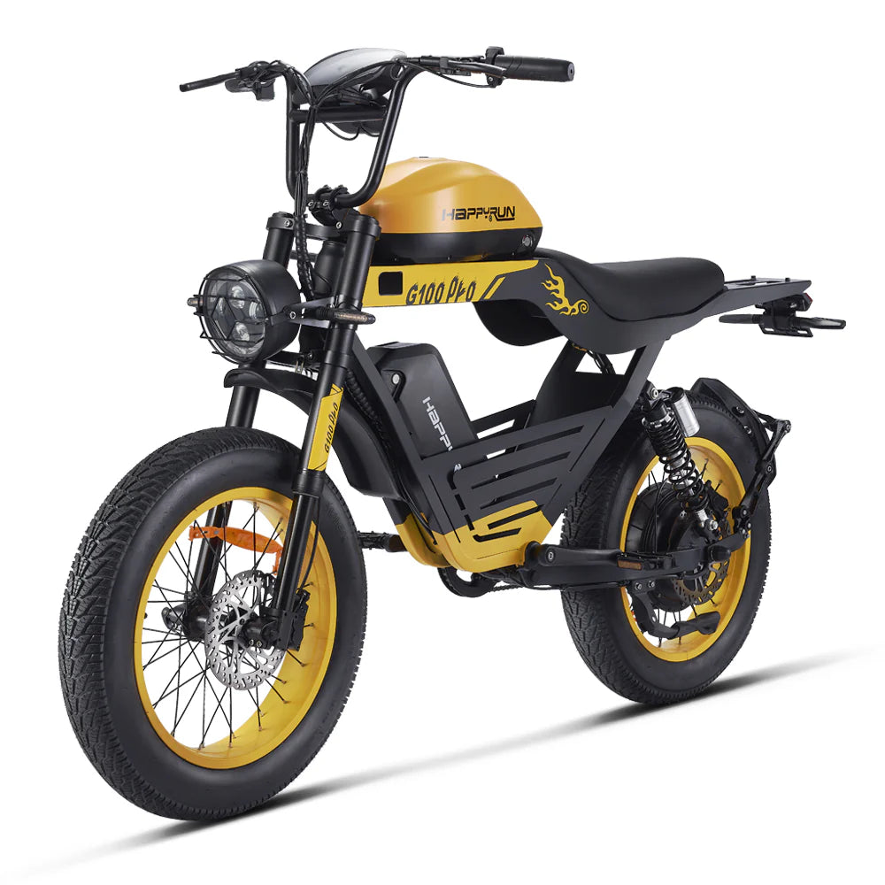 HappyRun G100 Pro Dual-Battery Electric Bike 1000W Motor 28 mph 48V 30Ah Battery