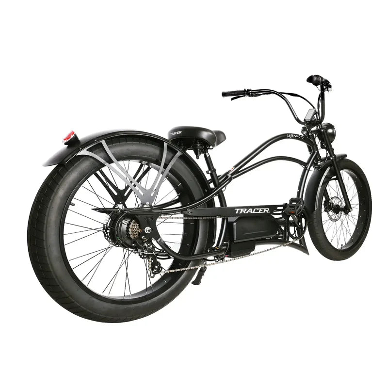Tracer Legend GT7 1000W Stretch Cruiser Chopper E-Bike, 48V 20Ah Battery, 55–65 Mile Range, 26” Fat Tires, Shimano 7-Speed