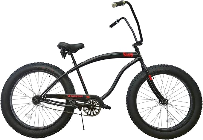 Micargi Slugo A Male 26" Beach Cruiser Bike with Fat Tires, 1-Speed, Disc Brakes