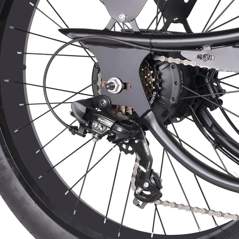 Tracer Chico GT7 750W Stretch Cruiser E-Bike, 48V 20Ah Battery, 50 Mile Range, 26” Fat Tires, Shimano 7-Speed