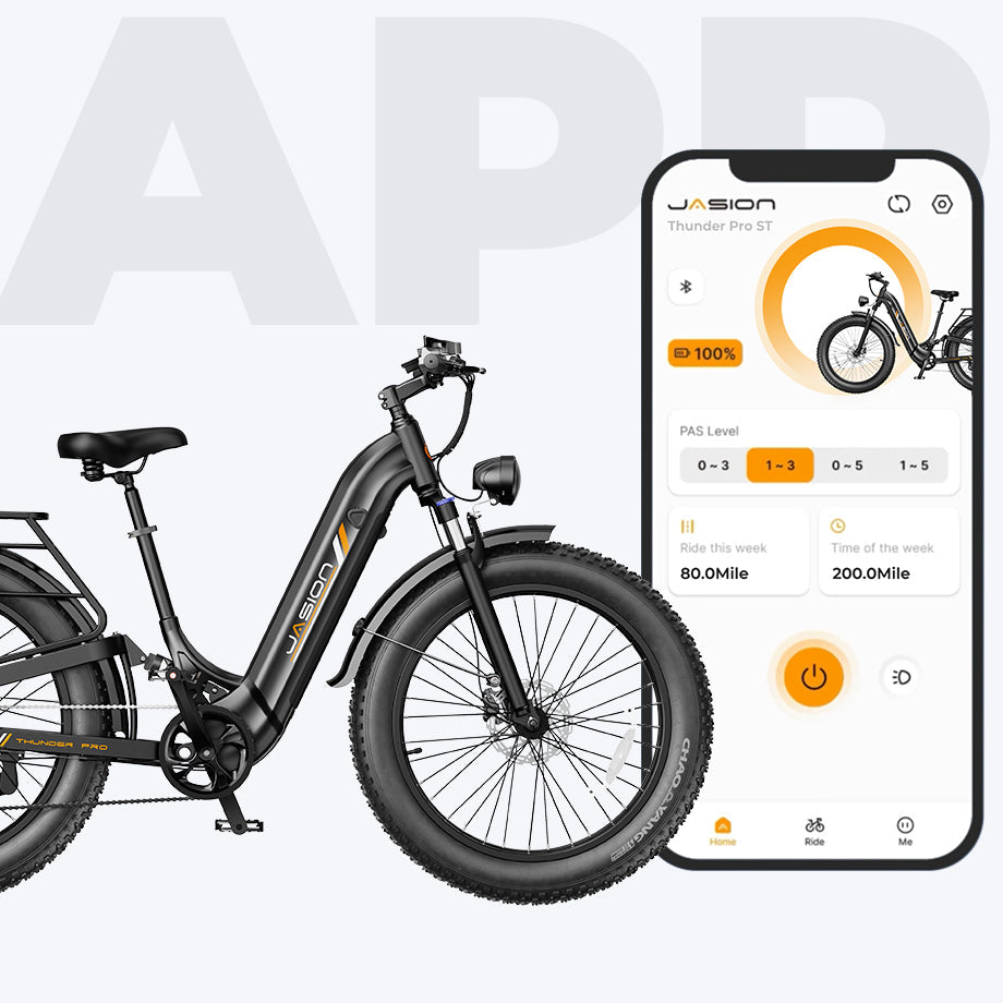 Jasion Thunder Pro ST Electric Fat Tire Bike – 2000W, 35 MPH, 52V 20Ah Battery, 90-Mile Range