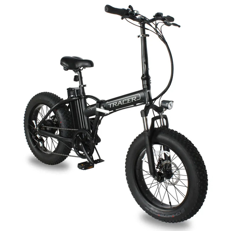 Tracer Coyote 500W Folding Electric Bike, 25 MPH Top Speed, 48V 13Ah Battery, 20×4” Fat Tires, Shimano 7-Speed