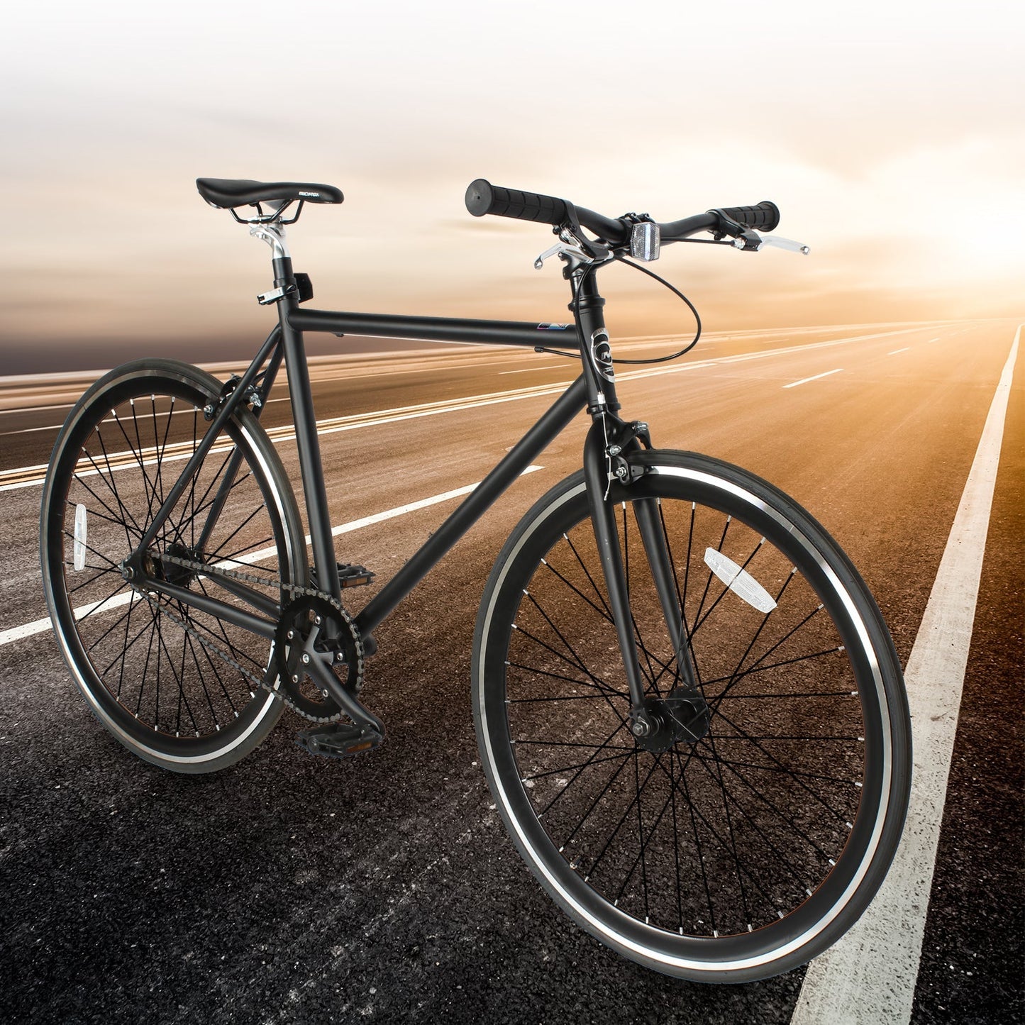 Micargi RD-269 Fixed Gear Single-Speed Hi-Ten Steel Frame Road Bike