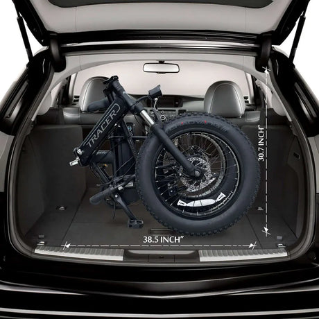 Tracer Coyote 500W Folding Electric Bike, 25 MPH Top Speed, 48V 13Ah Battery, 20×4” Fat Tires, Shimano 7-Speed