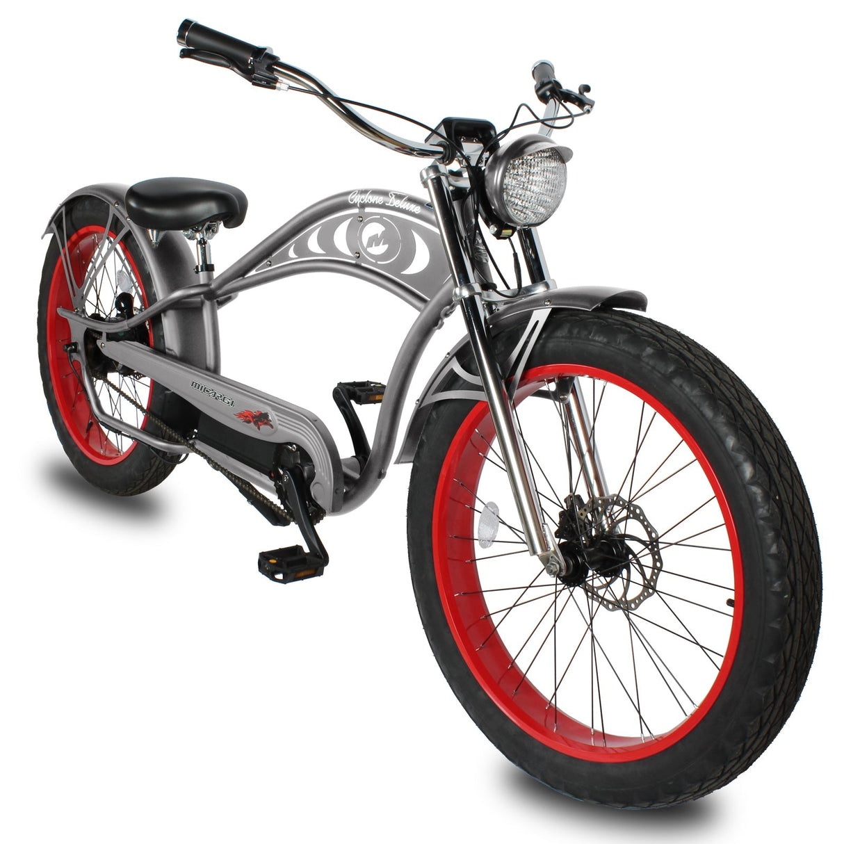 Micargi Cyclone 500W 26" Electric Fat Tire Cruiser 48V 11.6Ah Top Speed 20MPH