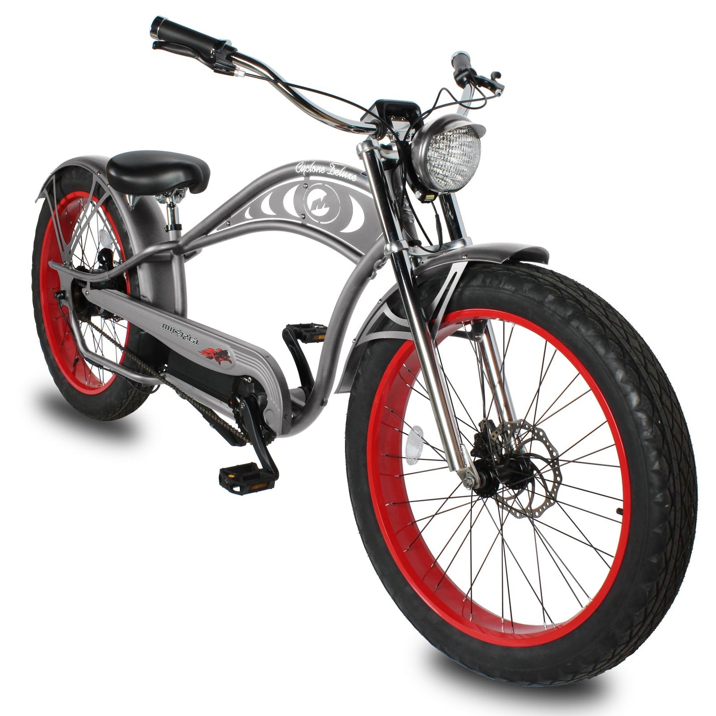Micargi Cyclone 500W 26" Electric Fat Tire Cruiser 48V 11.6Ah Top Speed 20MPH