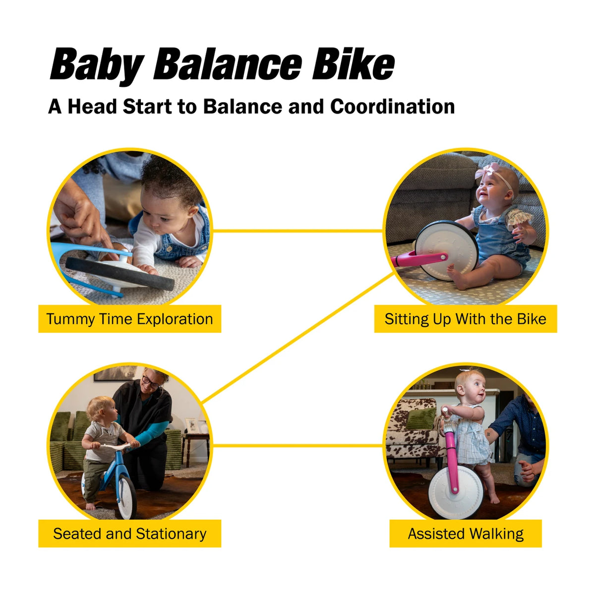 Strider Baby Balance Bike for Infants 0–18 Months – Lightweight 2.4 lb Indoor Developmental Ride-On Toy