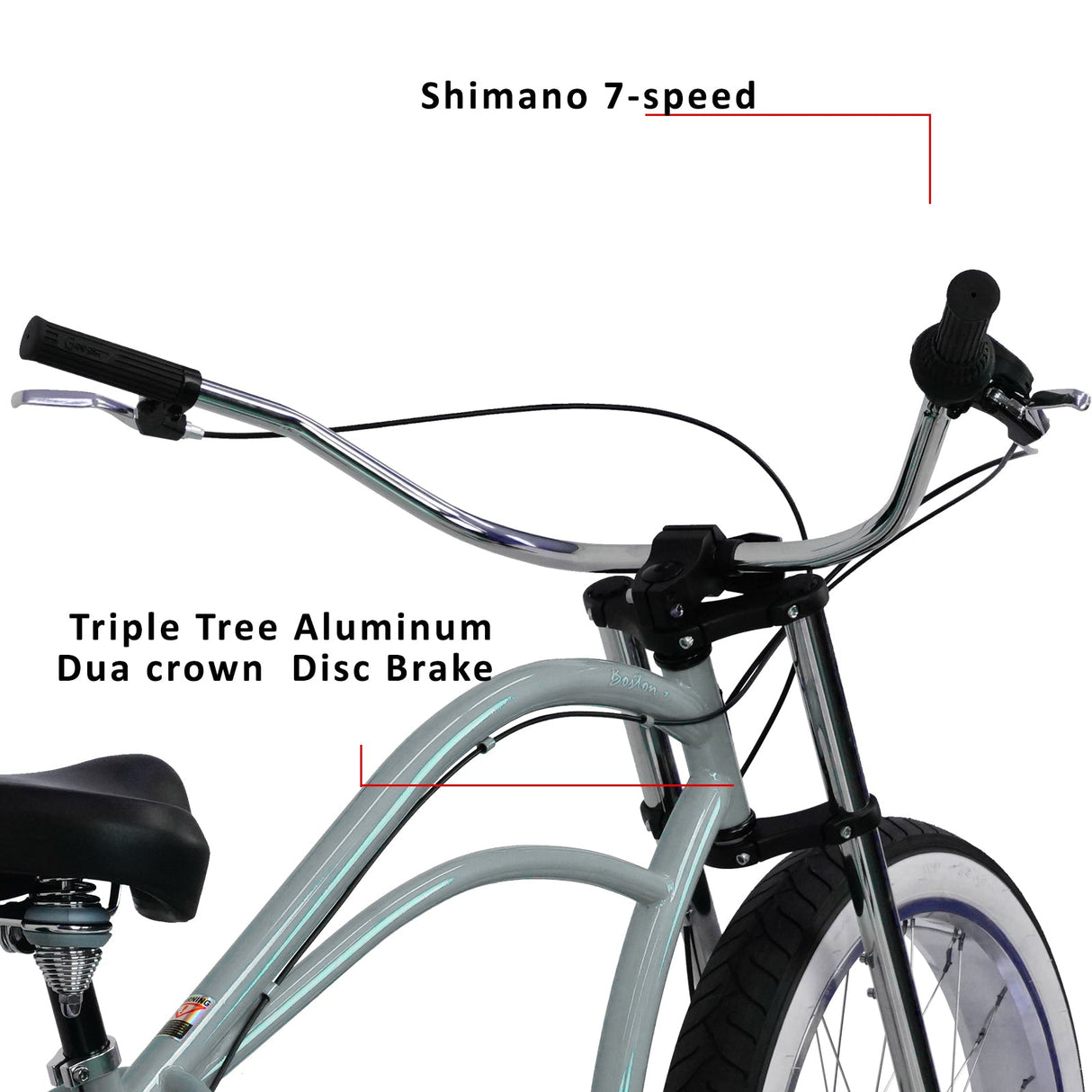 Micargi Boston 7 Stretch Beach Cruiser Bike