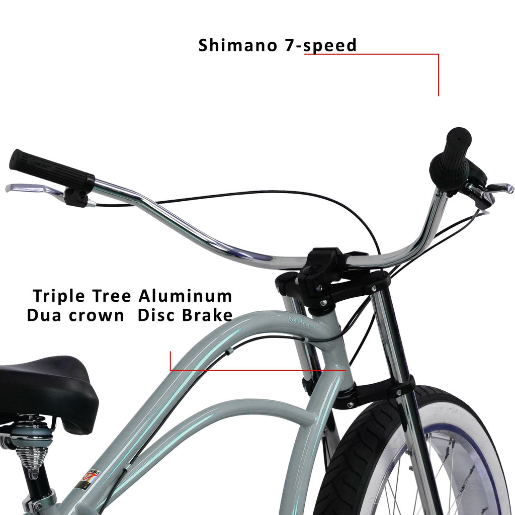 Micargi Boston 7 Stretch Beach Cruiser Bike