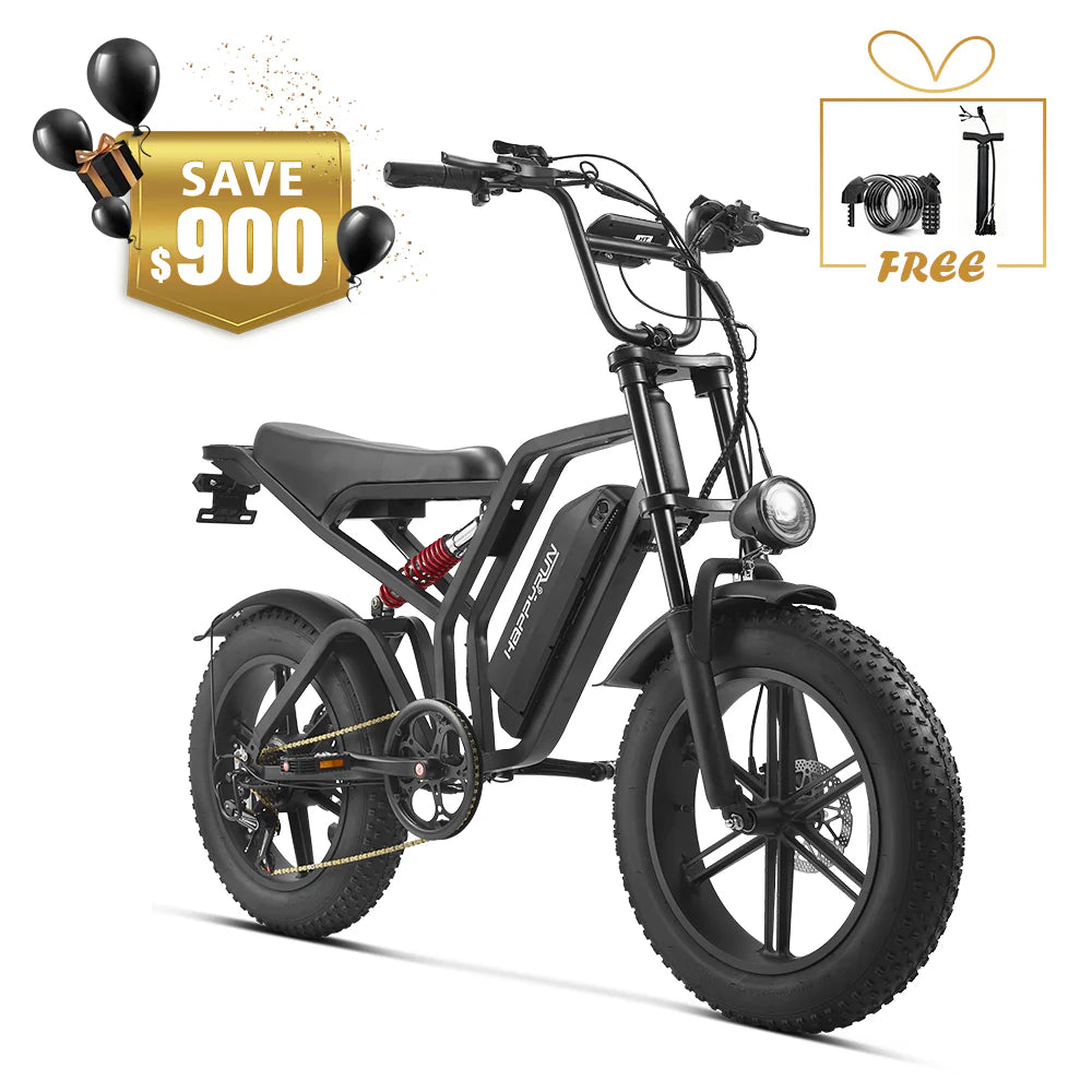 HappyRun Tank G60 – 1500W Fat Tire All-Terrain Electric Dirt Bike | Full Suspension, Hydraulic Brakes, Long-Range Battery