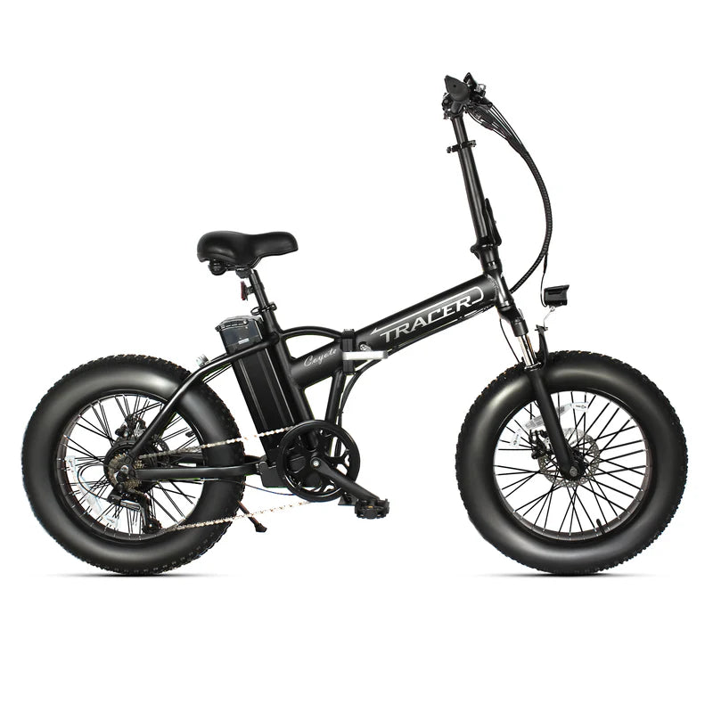 Tracer Coyote 500W Folding Electric Bike, 25 MPH Top Speed, 48V 13Ah Battery, 20×4” Fat Tires, Shimano 7-Speed