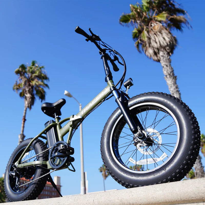 Tracer Coyote 500W Folding Electric Bike, 25 MPH Top Speed, 48V 13Ah Battery, 20×4” Fat Tires, Shimano 7-Speed