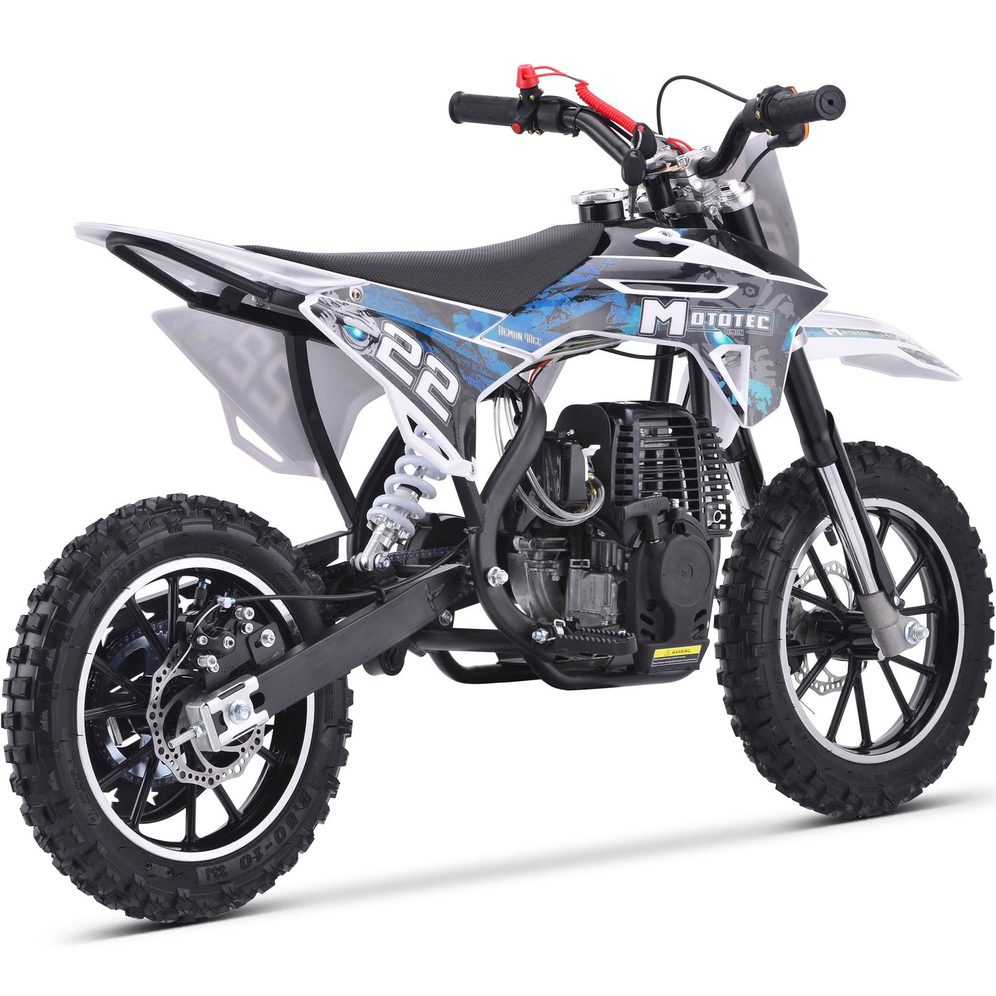 MotoTec Demon 50cc 2-Stroke Kids Gas Dirt Bike - Blue | Bike Lover USA