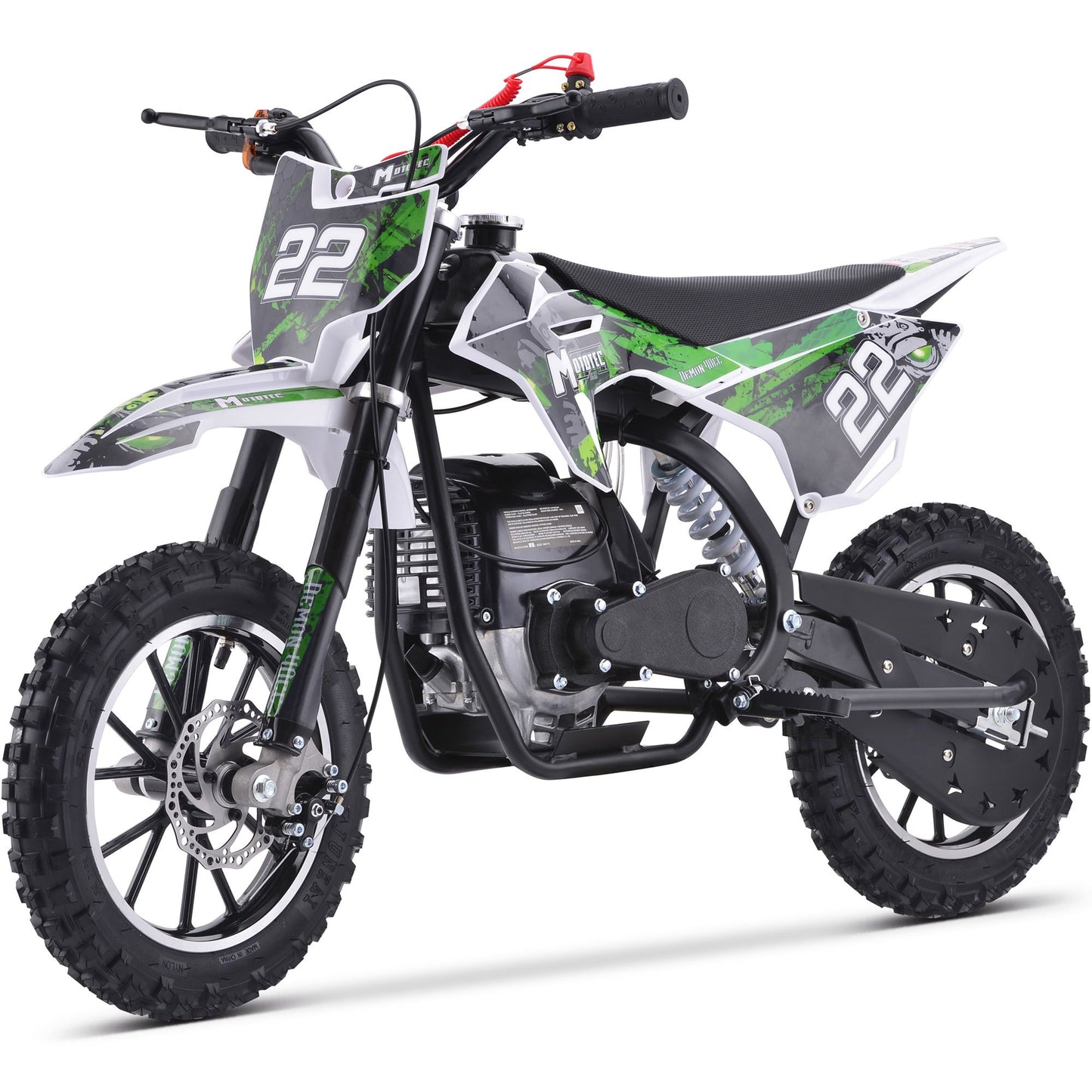 MotoTec Demon 50cc 2-Stroke Kids Gas Dirt Bike - green | Bike Lover USA