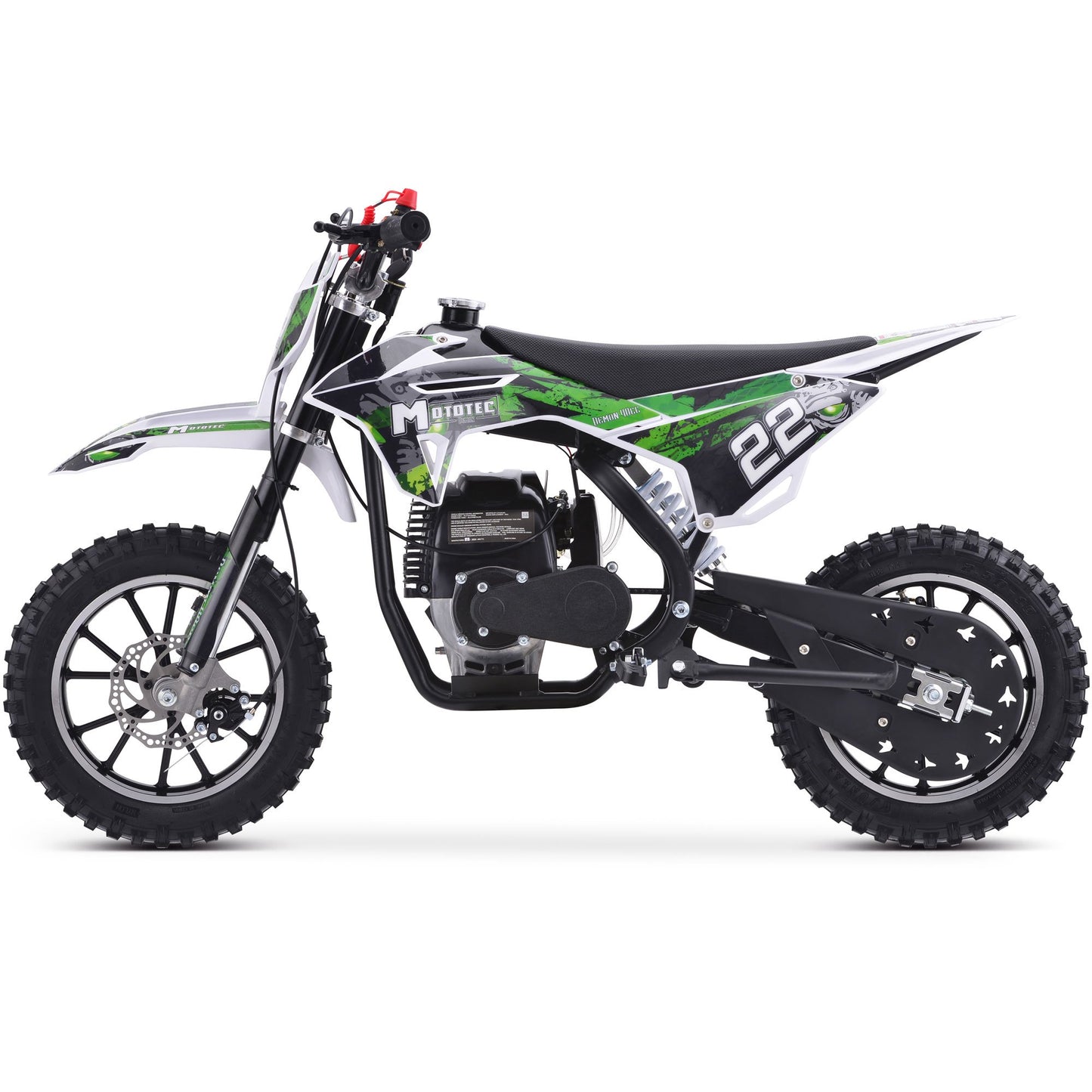 MotoTec Demon 50cc 2-Stroke Kids Gas Dirt Bike - green | Bike Lover USA