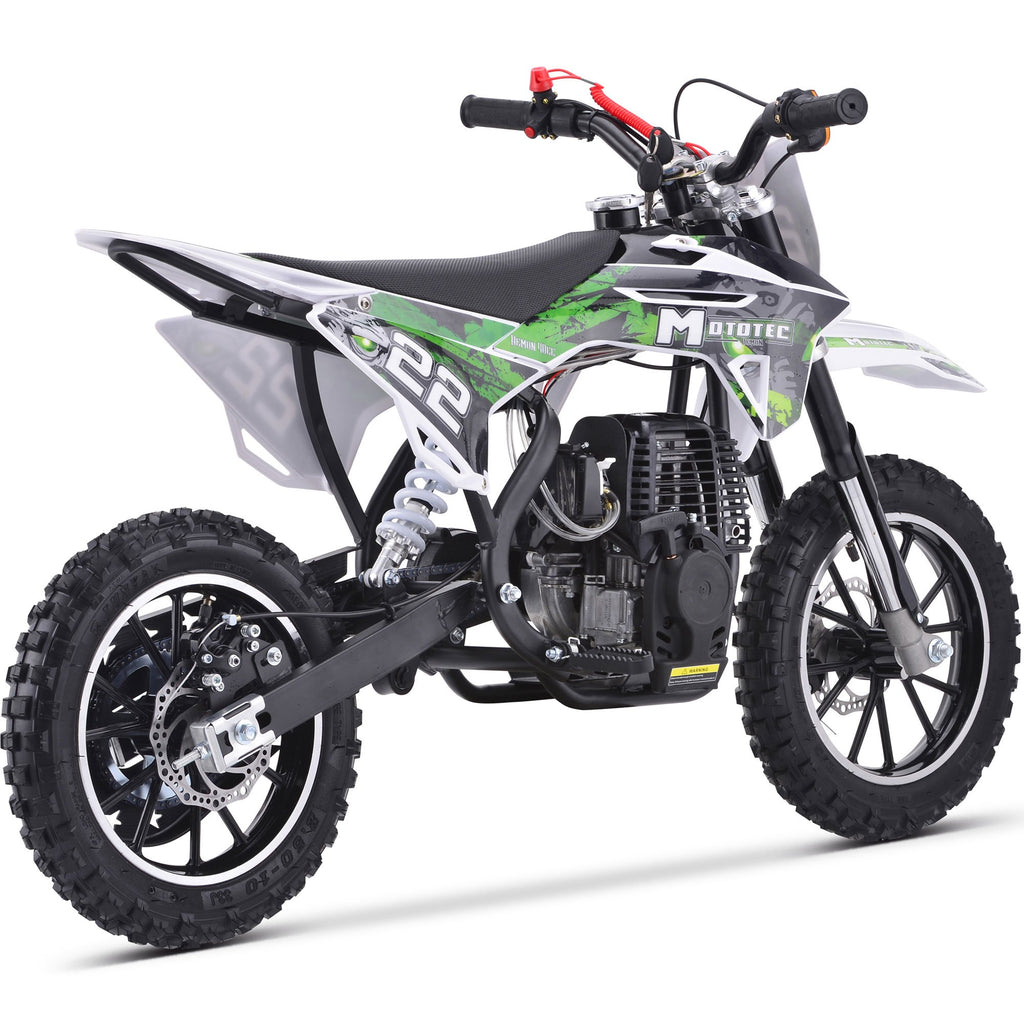 MotoTec Demon 50cc 2-Stroke Kids Gas Dirt Bike - green | Bike Lover USA