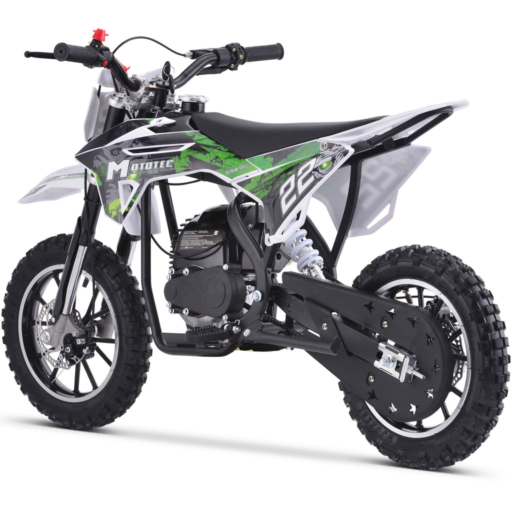 MotoTec Demon 50cc 2-Stroke Kids Gas Dirt Bike - green | Bike Lover USA