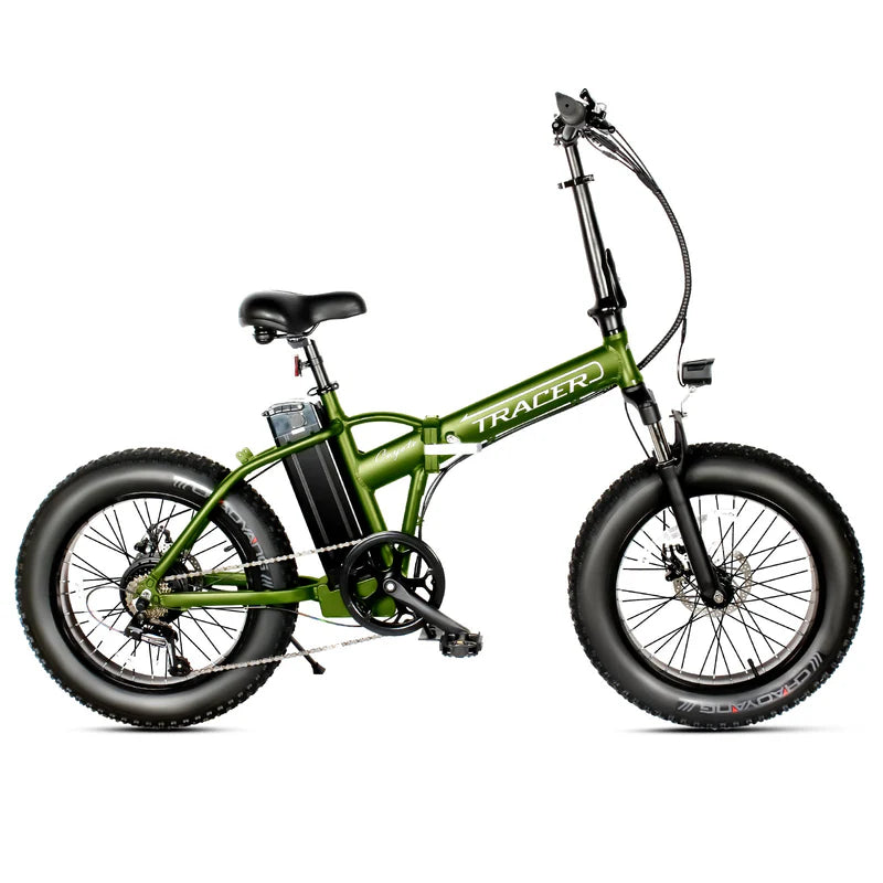 Tracer Coyote 500W Folding Electric Bike, 25 MPH Top Speed, 48V 13Ah Battery, 20×4” Fat Tires, Shimano 7-Speed