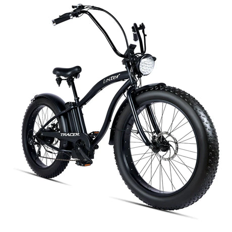 Tracer Loiter 26" 800W Cruiser E-Bike, 48V 17.5Ah Battery, 40–50 Mile Range, 26×4.0 Fat Tires, Shimano 7-Speed, Up to 25 MPH