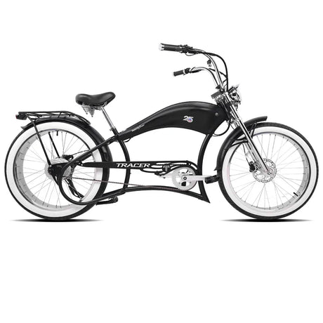Tracer Twenty5 800W Stretch Cruiser E-Bike, 48V 17.5Ah Battery, 30–60 Mile Range, 26” Fat Tires, Up to 28 MPH