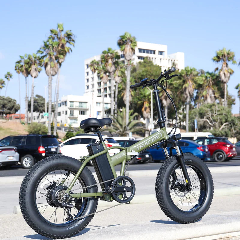 Tracer Coyote 500W Folding Electric Bike, 25 MPH Top Speed, 48V 13Ah Battery, 20×4” Fat Tires, Shimano 7-Speed