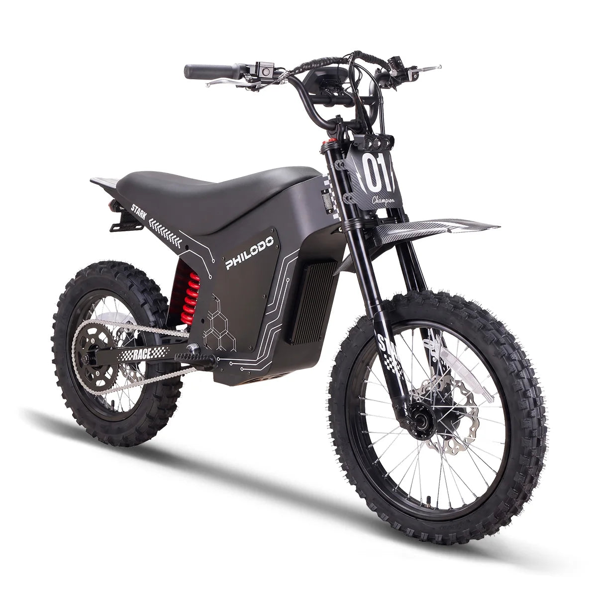 PHILODO STARX Electric Dirt Bike – 8000W, 50 MPH, 60V 36Ah Battery, 60-Mile Range